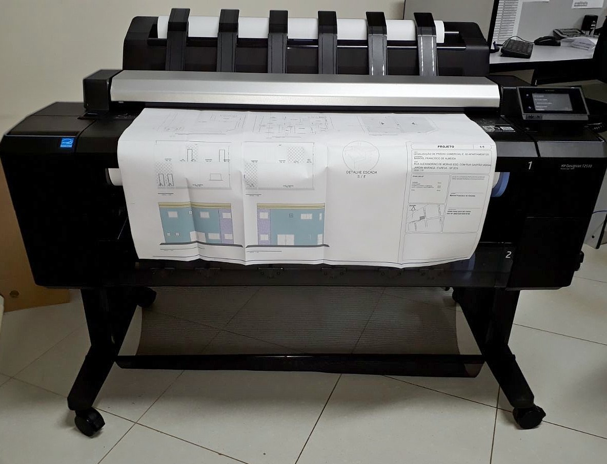 Plotter HP Designjet T2530 é impressora, copiadora e scanner de grande formato, até o tamanho A0