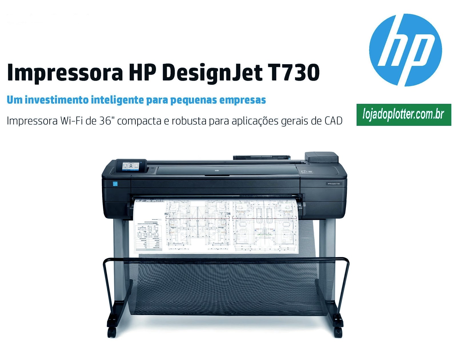 plotter HP Designjet T730 formato A0 vendido pela loja do plotter