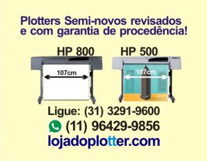 Procure por impressoras plotter usados e seminovos revisados e testados como os da Loja do Plotter