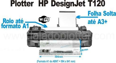 Plotter HP Designjet T120 em Craíbas - Alagoas. Impressora formato A1