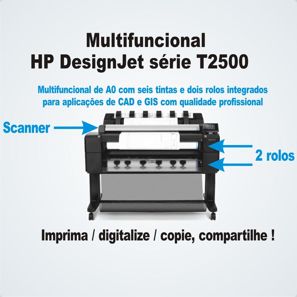HP Designjet T2500 Plotter, Scanner e Copiadora, formato A0