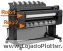 A Impressora Plotter HP Designjet T2530 tem 2 rolos de mdia com troca inteligente