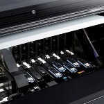 Cabeas de Impresso HP Ltex 831. Seis cabeotes de impresso HP fornecem 12.672 orifcios de impresso