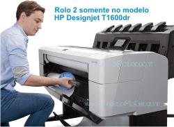 o modelo HP Designjet T1600dr tem suporte a dois rolos de mdia (DR=Dual Rool/Dois Rolos)